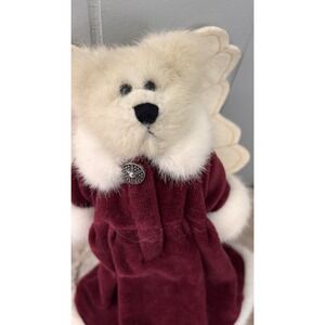 boyds bears Arielle Angelfrost christmas tree topper NWOT Maroon White Angel